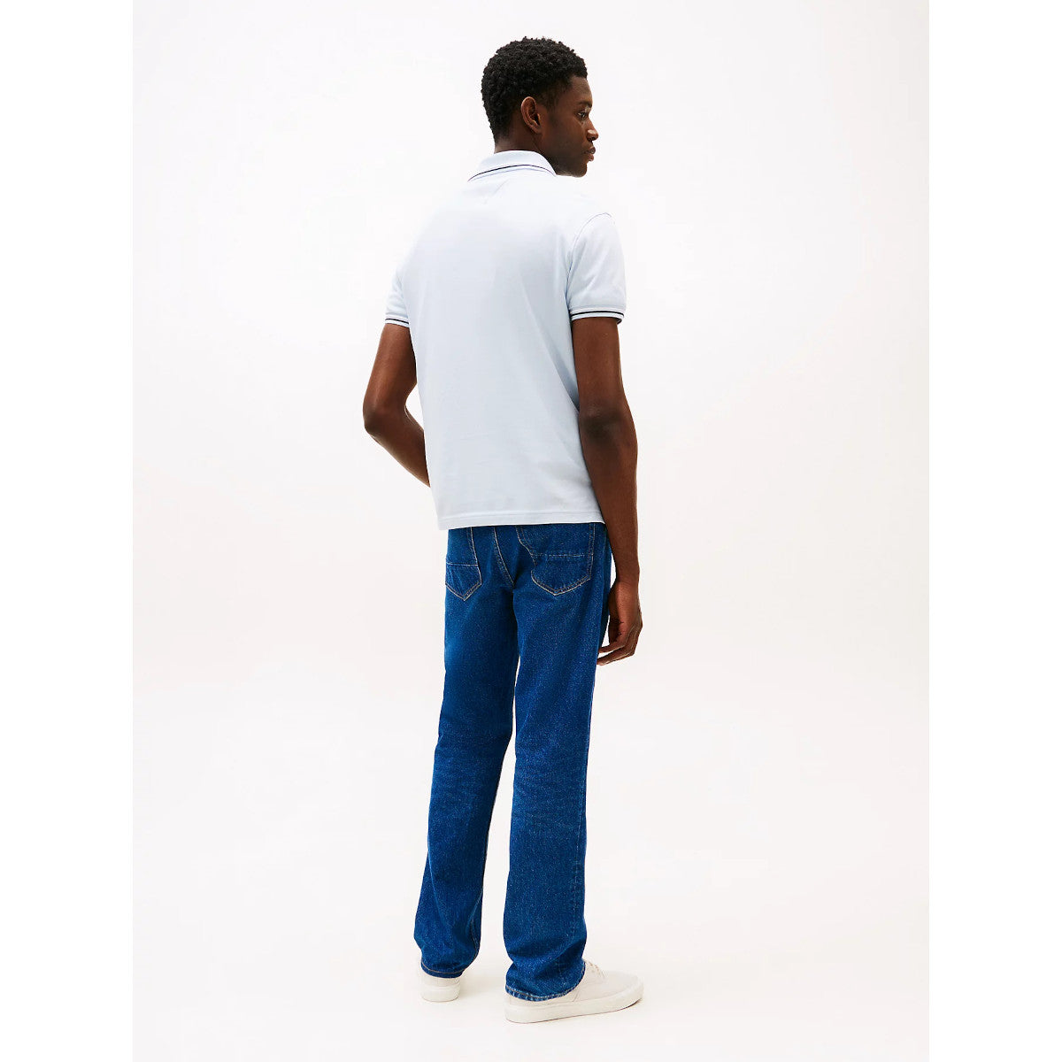 Tommy Hilfiger Tipped Slim Fit Seasonal Polo Shirt C10 Breezy Blue