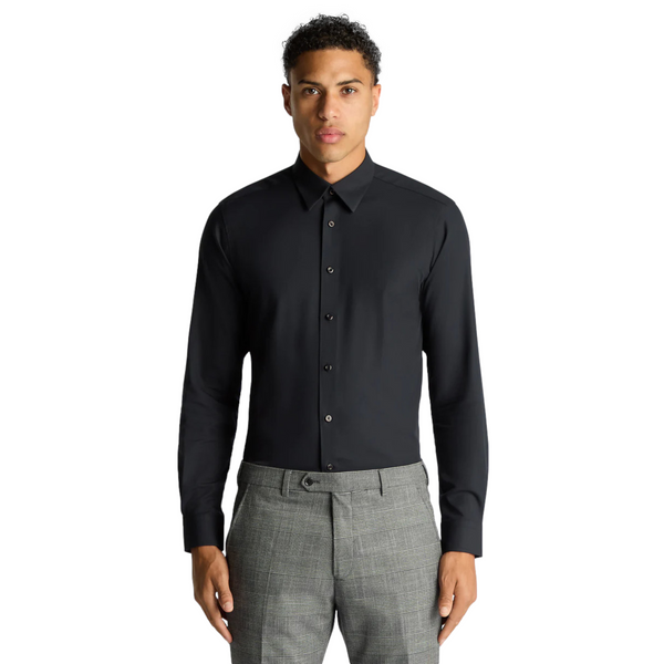 Remus Uomo Fine Twill Comfort Shirt 00 Black