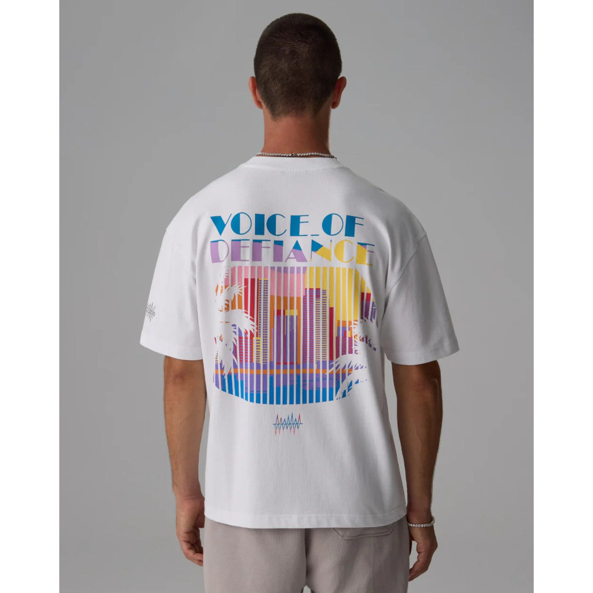 Voice Of Defiance White Lines Miami Vice T-Shirt White