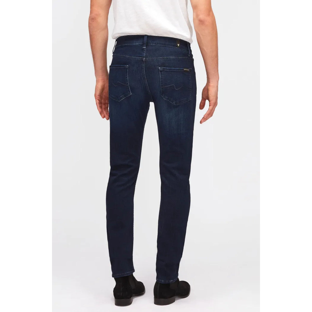 7 For All Mankind Luxe Performance Plus D Blue Slimmy Tapered Jeans Blue