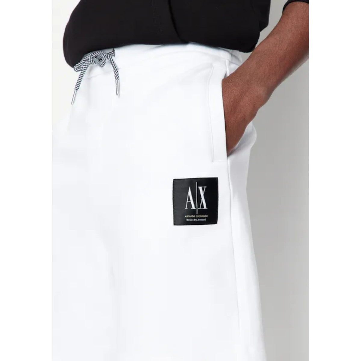 Armani Exchange Patch Logo Shorts 1100 White