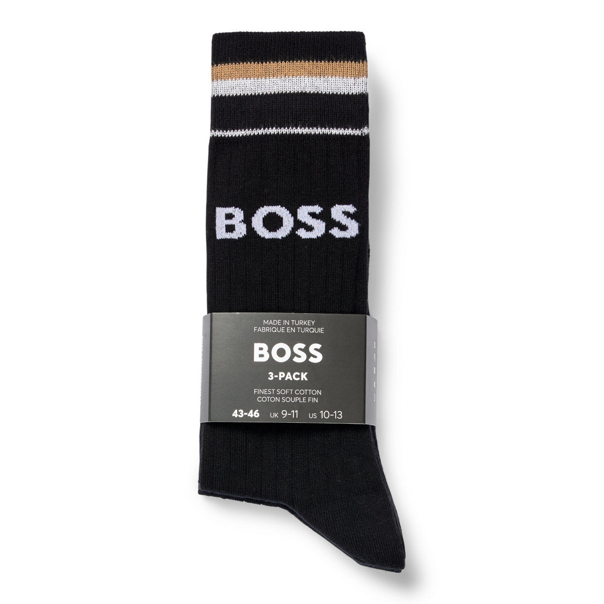 BOSS Black 3P RS Rib Iconic CC Socks 001 Black