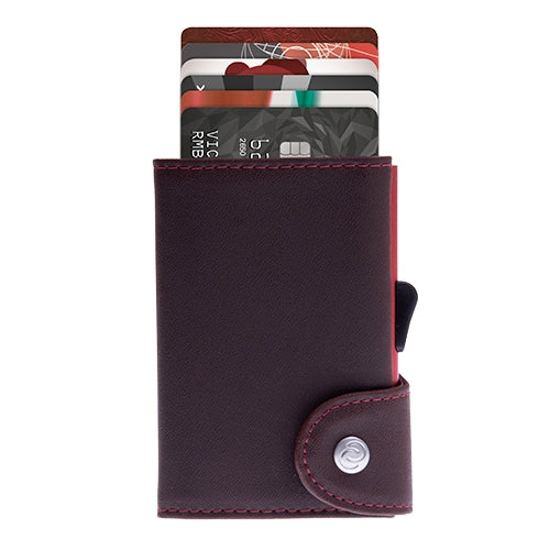 C-Secure Wallet/Cardholder Prestige Leather Aubern/Red