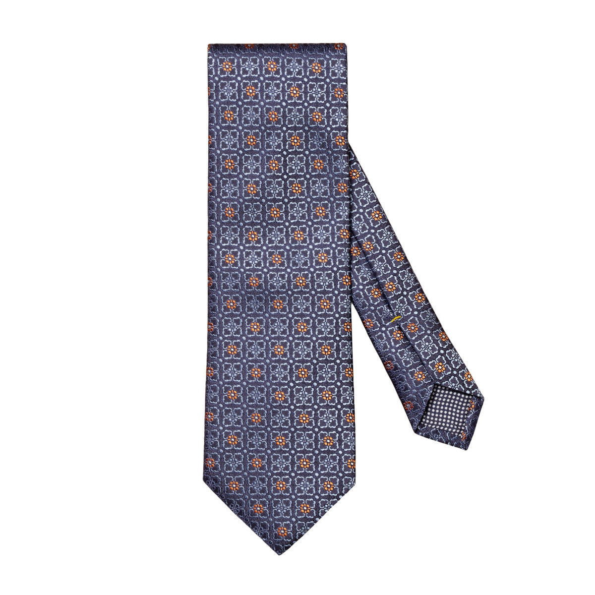Eton Micro Floral Print Silk Tie 29 Blue