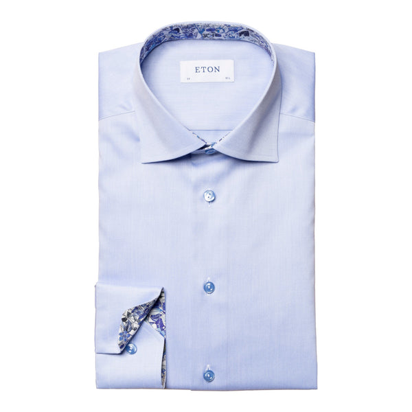 Eton Slim Fit Signature Twill Shirt 21 Light Blue