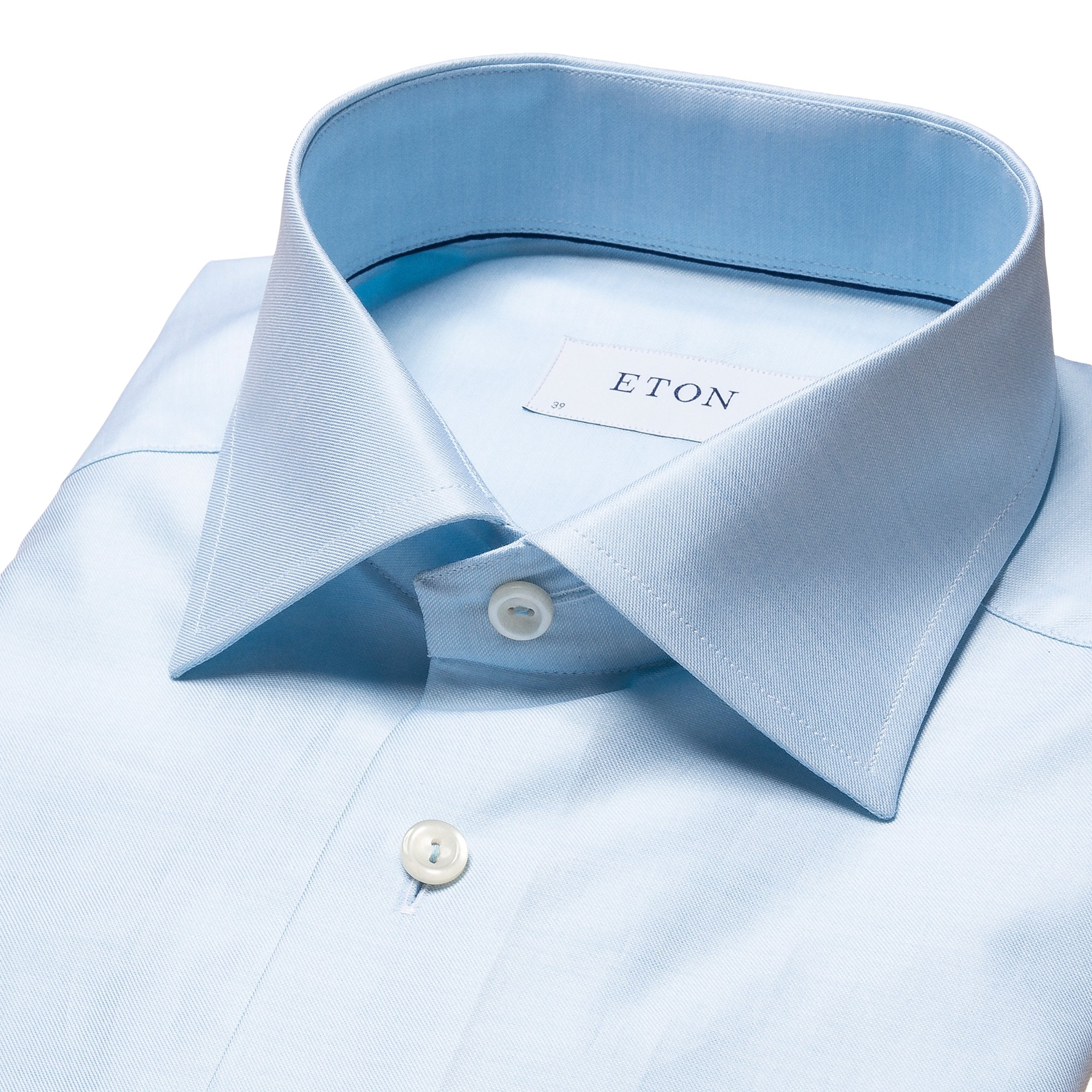 Eton Slim Fit Royal Twill Floral Shirt 22 Light Blue